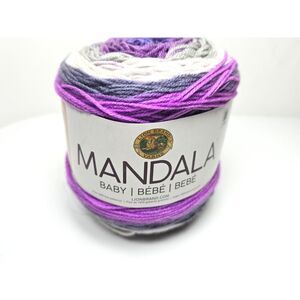 Lion Brand Mandala Baby Yarn Purple Striping Magic Moon Cake Rated 3 Acrylic